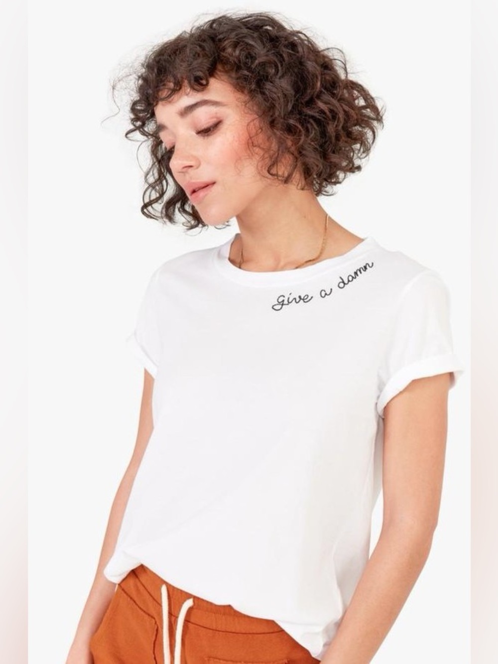 MATE The Label Give a Damn Organic Cotton Graphic Tee XS White